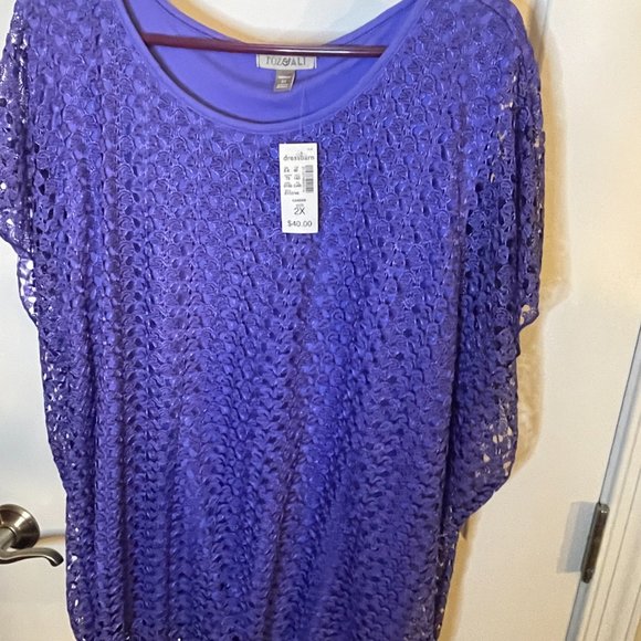 Roz & Ali Tops - Dressbarn Roz and Ali Lavender Top